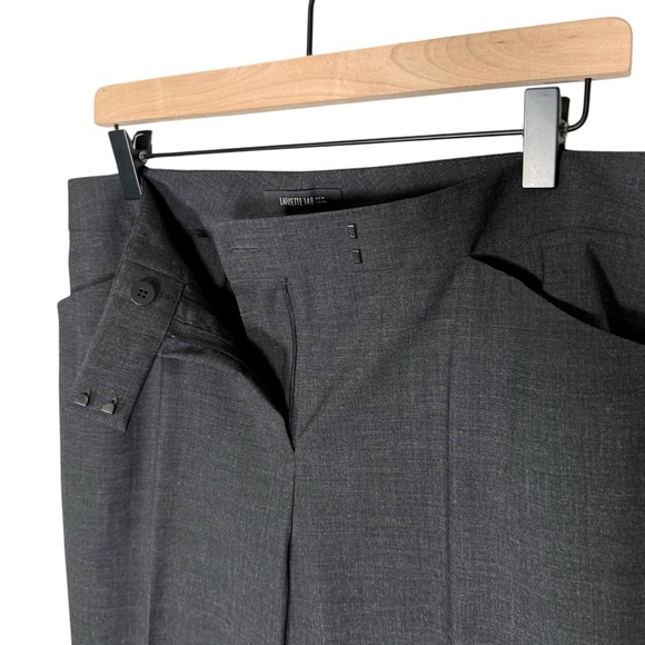 Lafayette 148 Size US 8 Irving Stretch Wool Pleated Straight Pants Smoke Gray - Picture 6 of 9